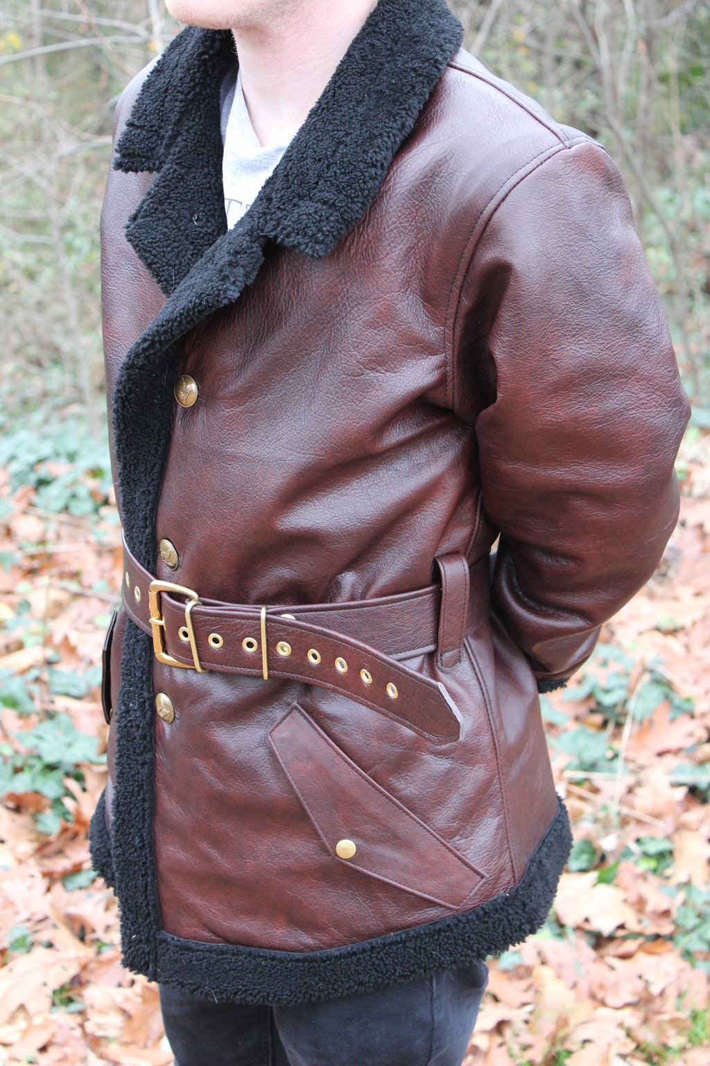 Leather and Shearling Coat
