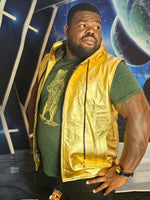 Sweat à capuche en cuir OnF en or