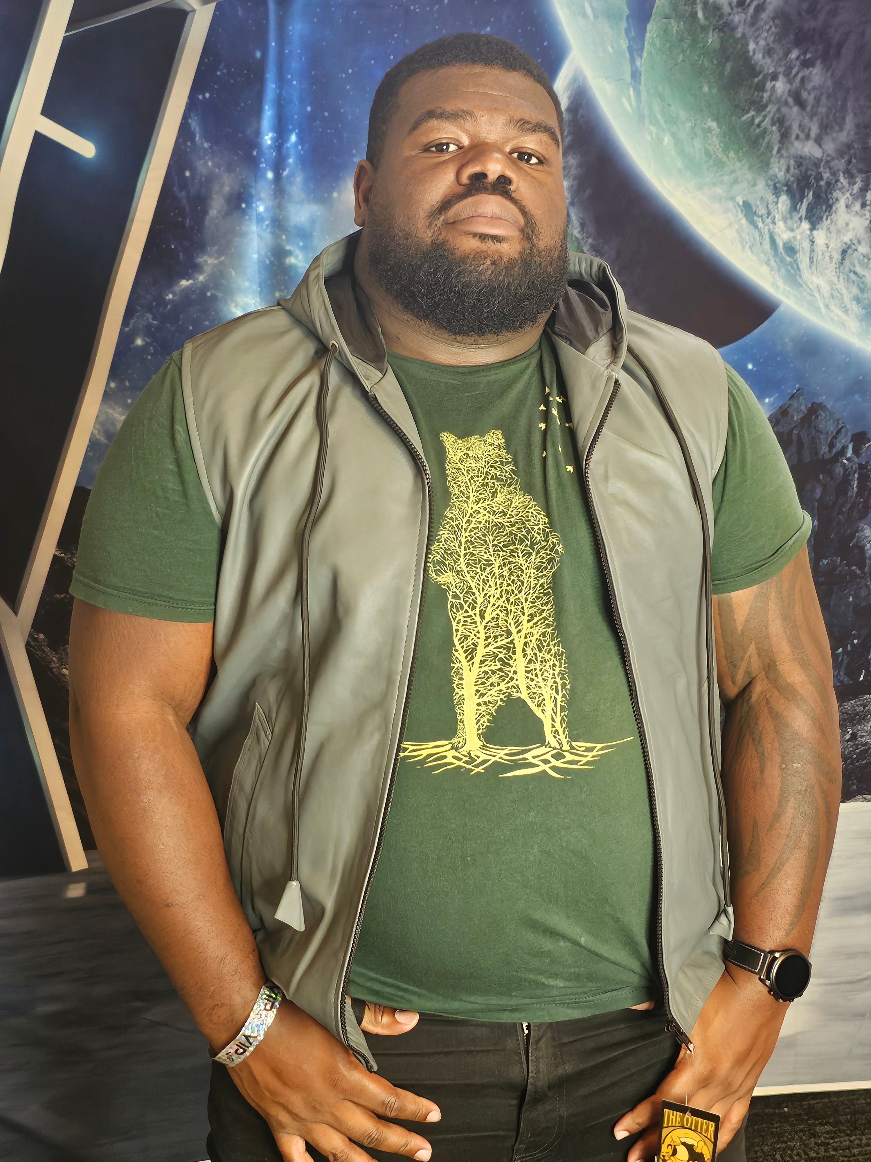 OnF Leather Hoodie in Grey