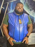 OnF Leather Hoodie in Blue