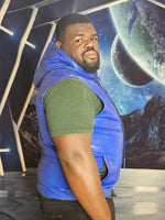 OnF Leather Hoodie in Blue