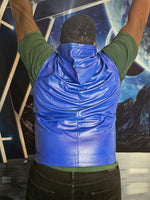 OnF Leather Hoodie in Blue