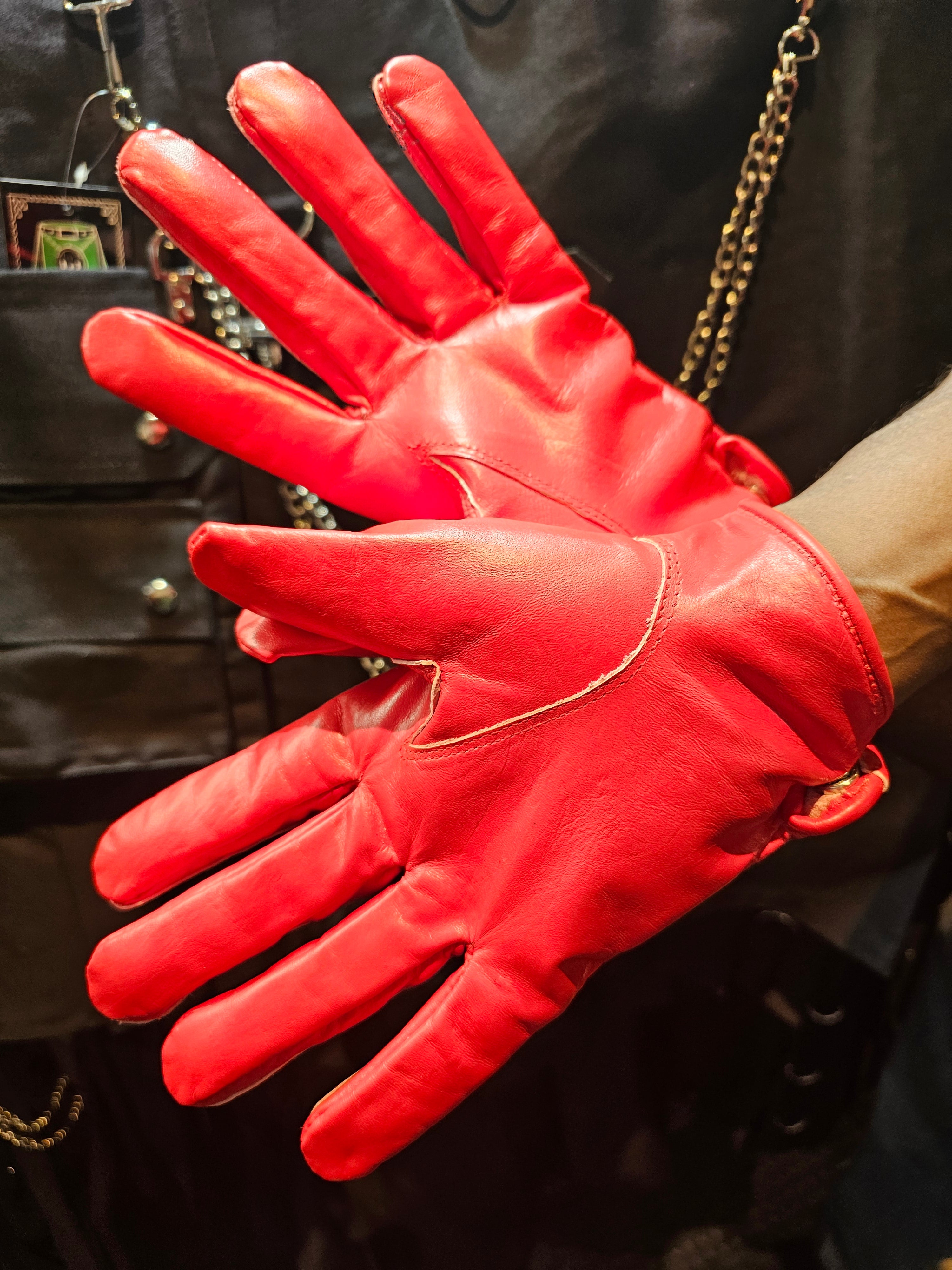 Guantes de cuero de competición (compatibles con teléfonos móviles)