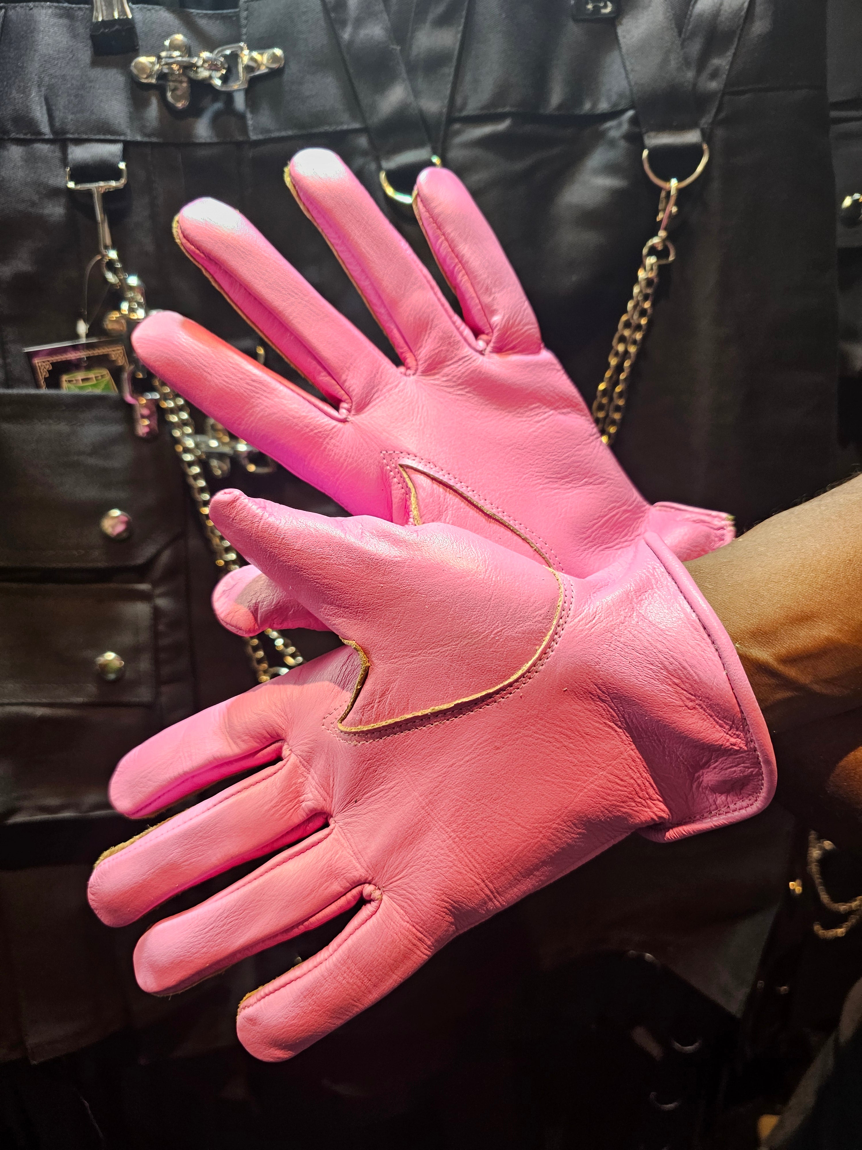 Guantes de cuero de competición (compatibles con teléfonos móviles)