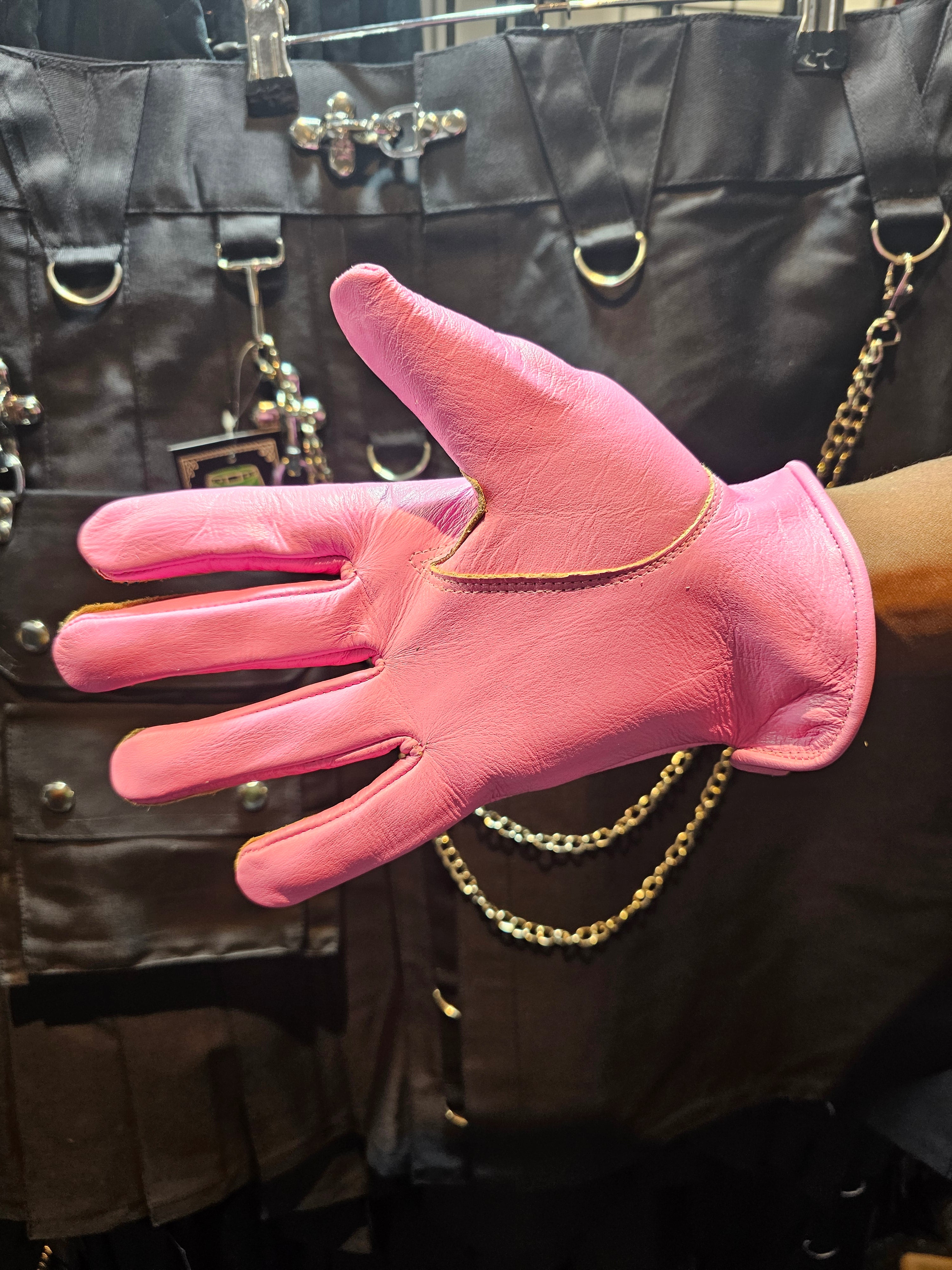 Guantes de cuero de competición (compatibles con teléfonos móviles)