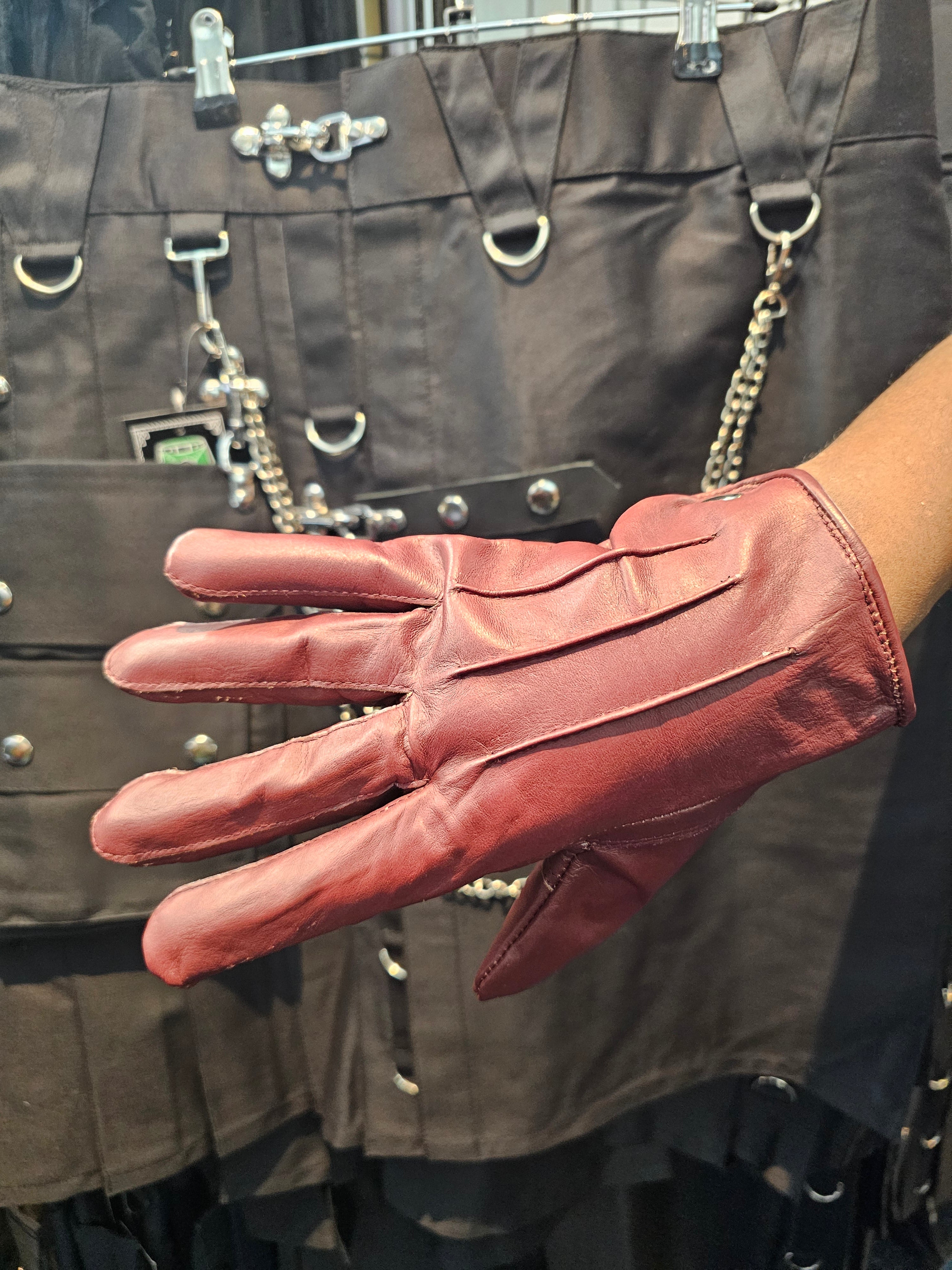 Guantes de cuero de competición (compatibles con teléfonos móviles)