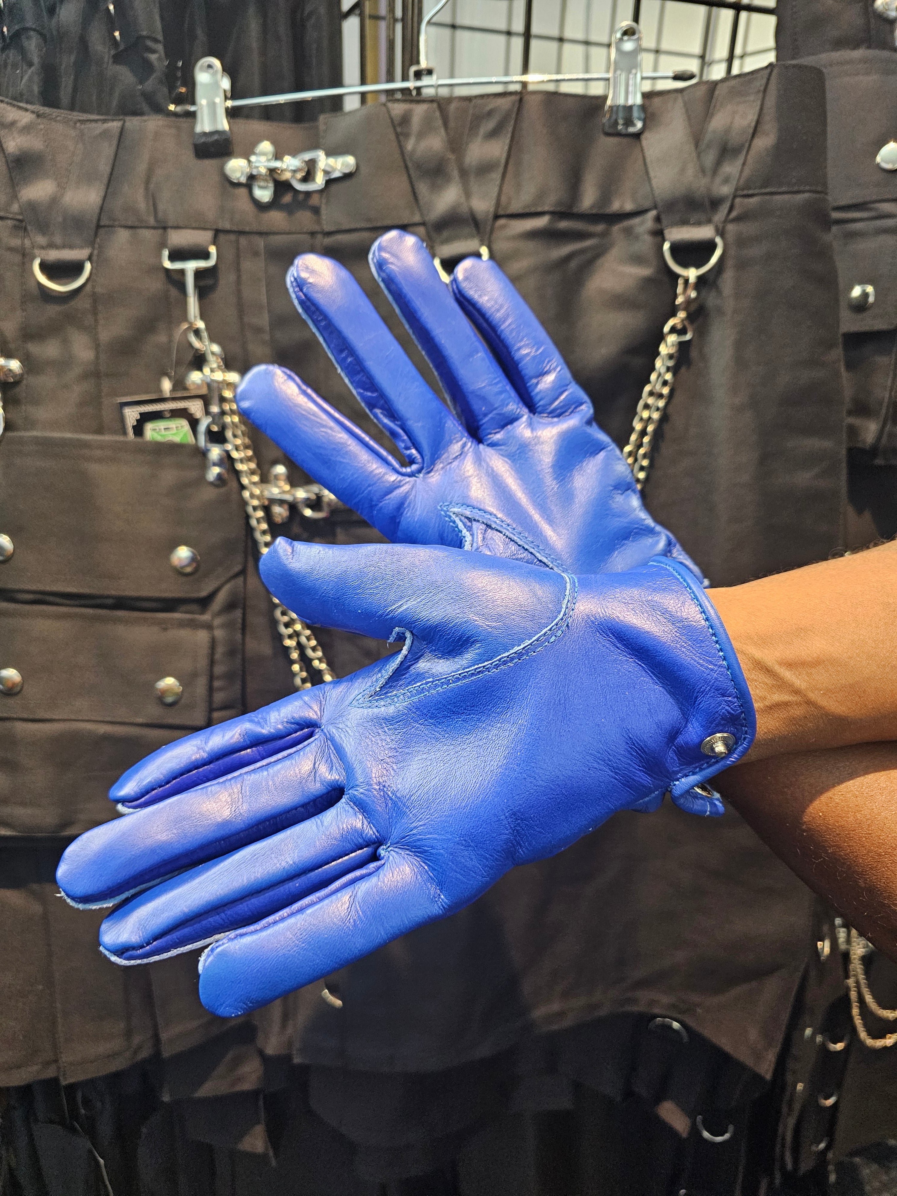 Guantes de cuero de competición (compatibles con teléfonos móviles)