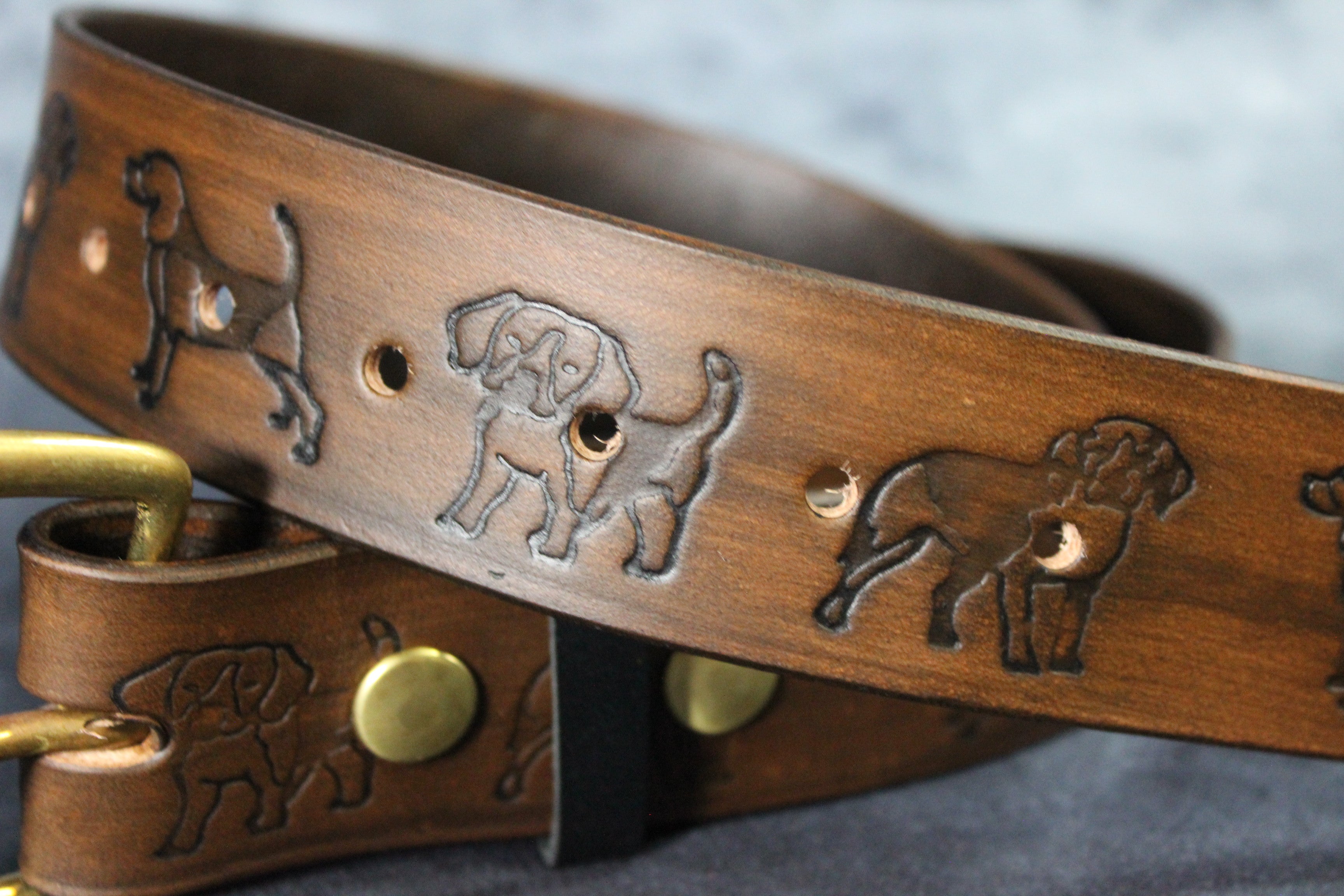 Embossed Puppy Pattern Belt