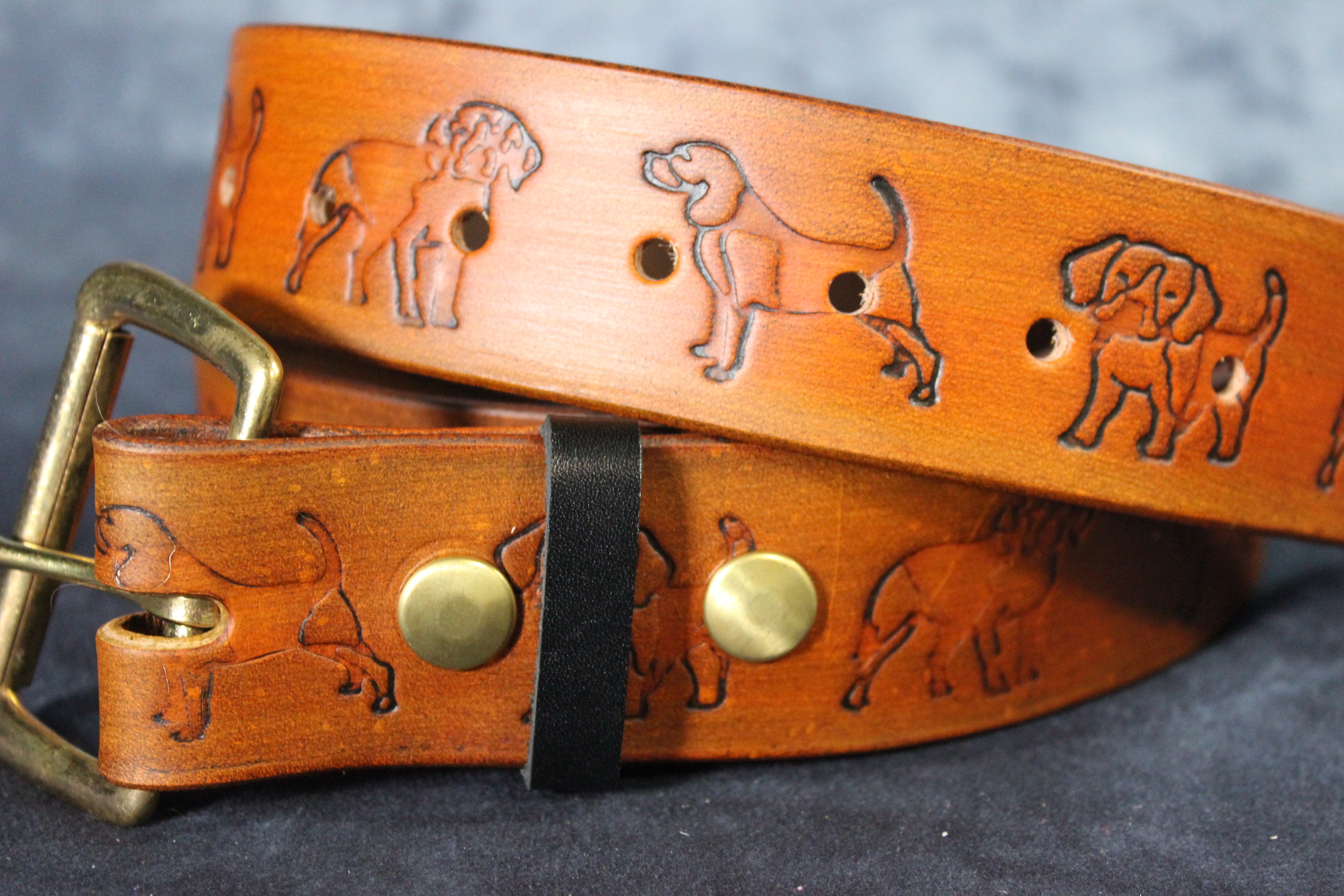 Embossed Puppy Pattern Belt