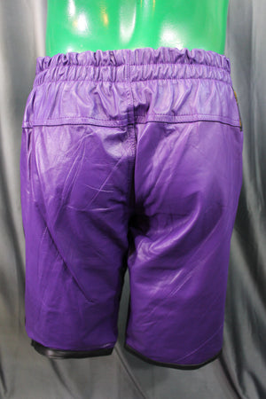 Pantalones cortos de baloncesto en morado y negro.