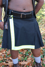 Kilt de pompier en noir et vert fluorescent