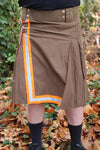 Firefighter Kilt in Brown and Florescent Orange