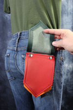 Interchangeable Layered Leather Pocket Flag