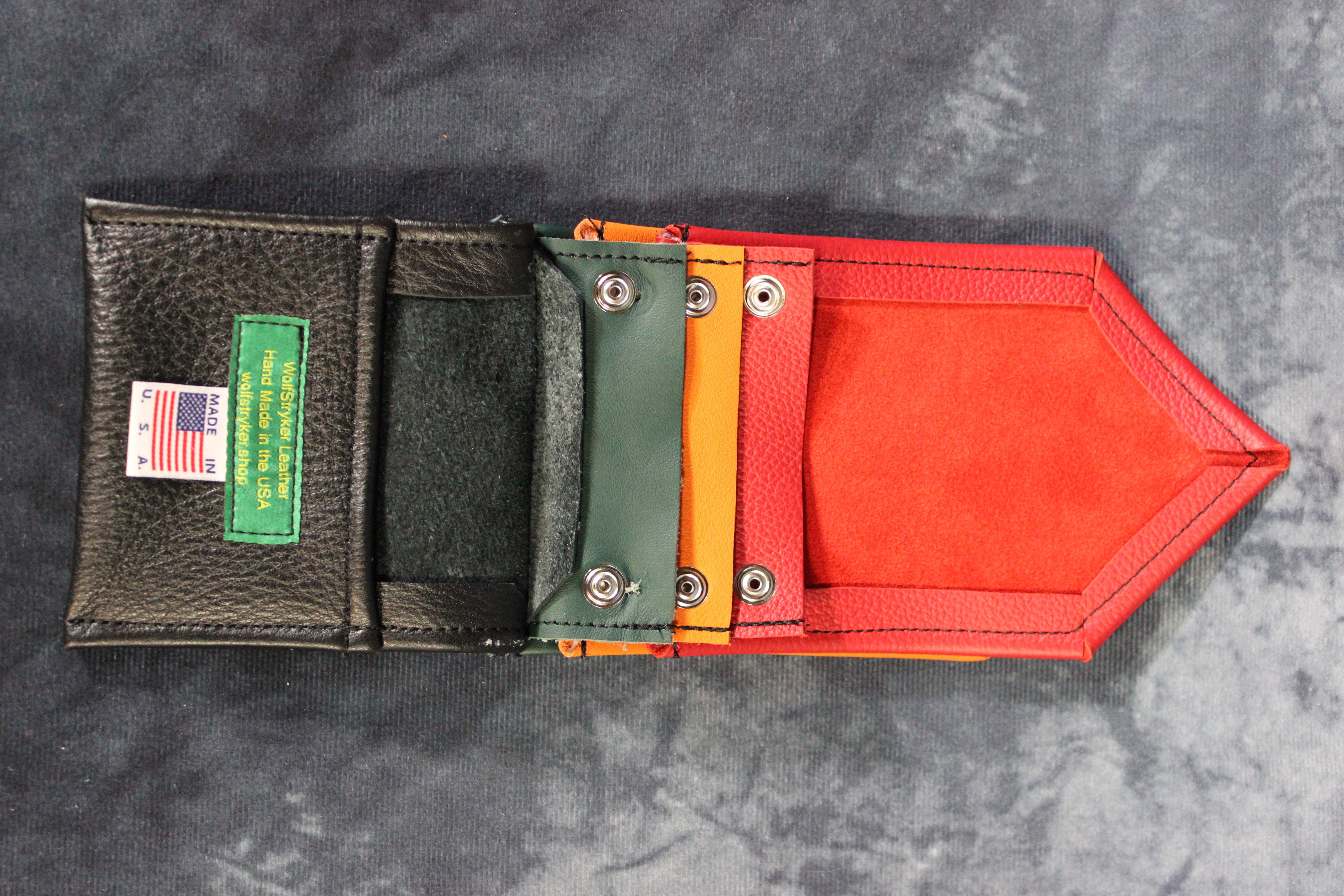 Interchangeable Layered Leather Pocket Flag