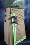 Classic KiltedBros Firefighter Kilt in Tan and Florescent Green