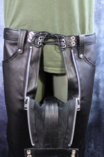 Front Access Leather Pants