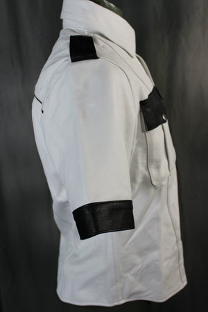 OnF Leather Shirts in White with Black Highlights