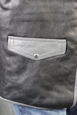 OnF Leather Bar Vest - Black with Grey Highlights