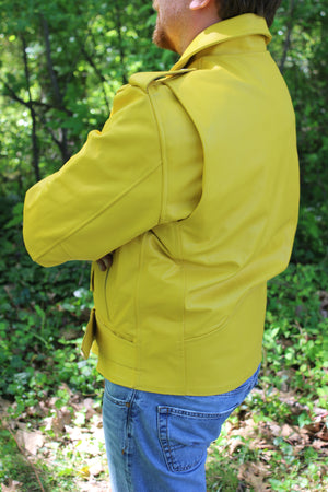 OnF Leather Biker Jackets in Yellow