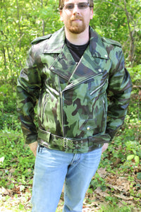 Vestes de motard en cuir OnF en camouflage