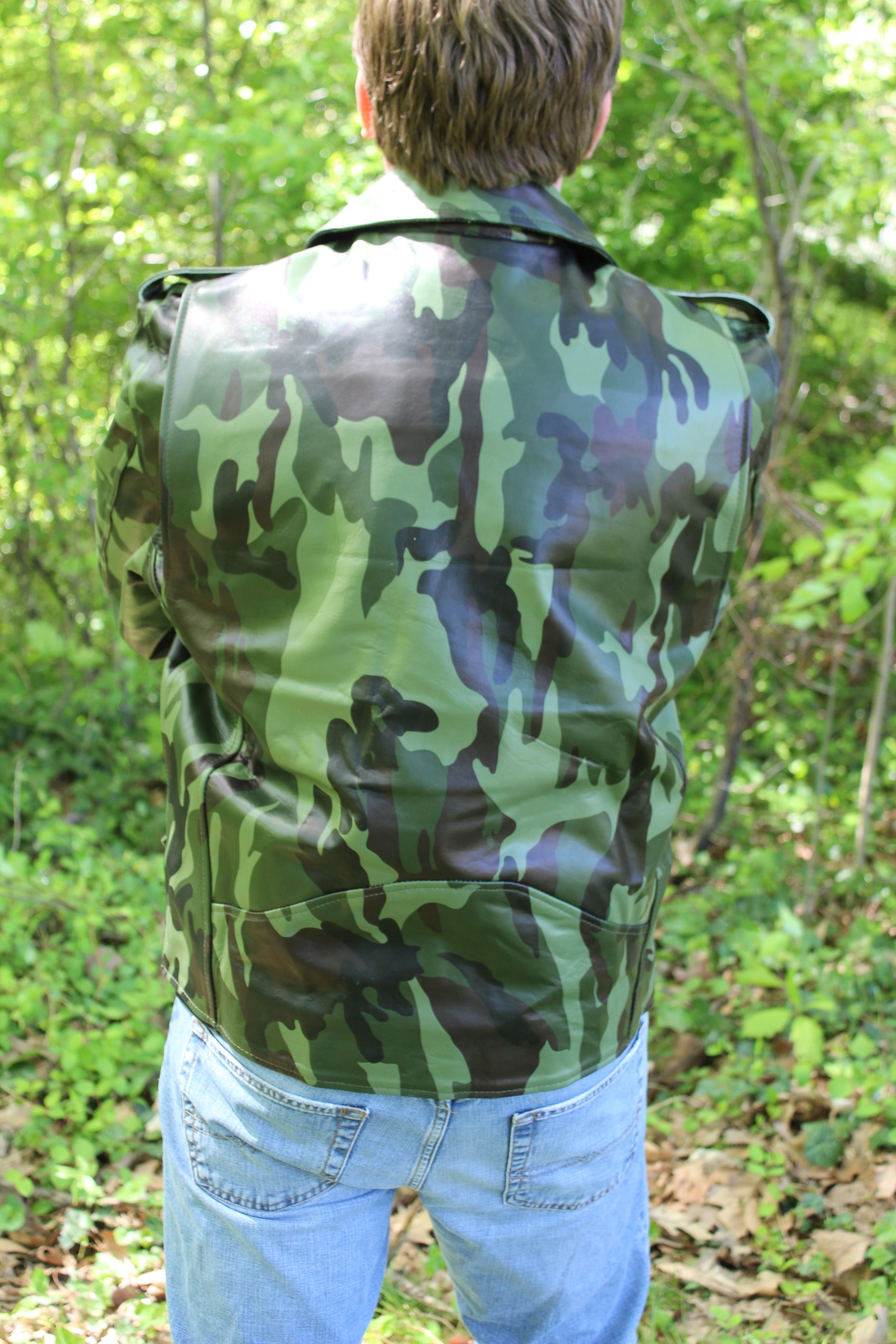 Vestes de motard en cuir OnF en camouflage