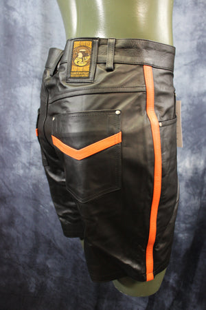 OnF "Chevron" Shorts in Black and Orange