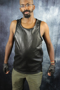 OnF Leather Tank Tops in Black