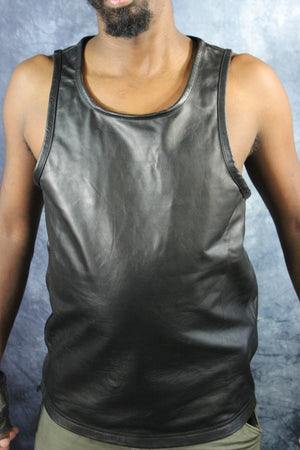 OnF Leather Tank Tops in Black