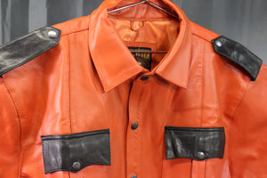 OnF Leather Shirts in Orange with Black Highlights