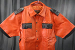 OnF Leather Shirts in Orange with Black Highlights