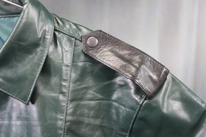 OnF Leather Shirts in Hunter Green with Black Highlights