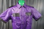 OnF Leather Shirts in Purple with Black Highlights