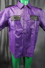 OnF Leather Shirts in Purple with Black Highlights