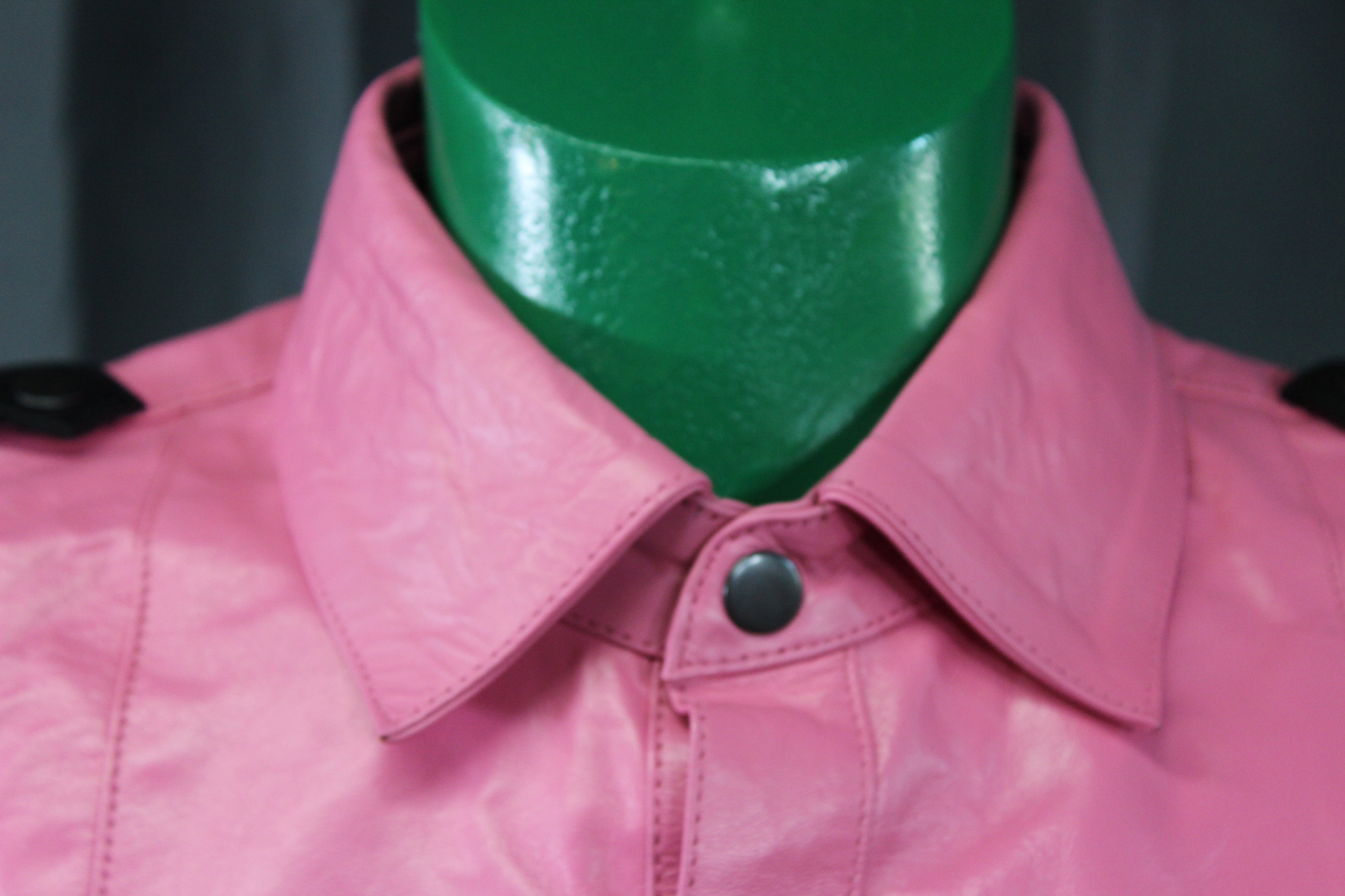 OnF Leather Shirts in Pink with Black Highlights