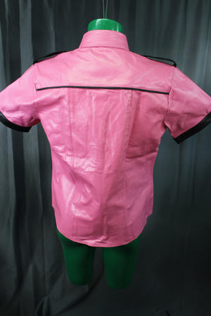 OnF Leather Shirts in Pink with Black Highlights