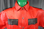 OnF Leather Shirts in Red with Black Highlights