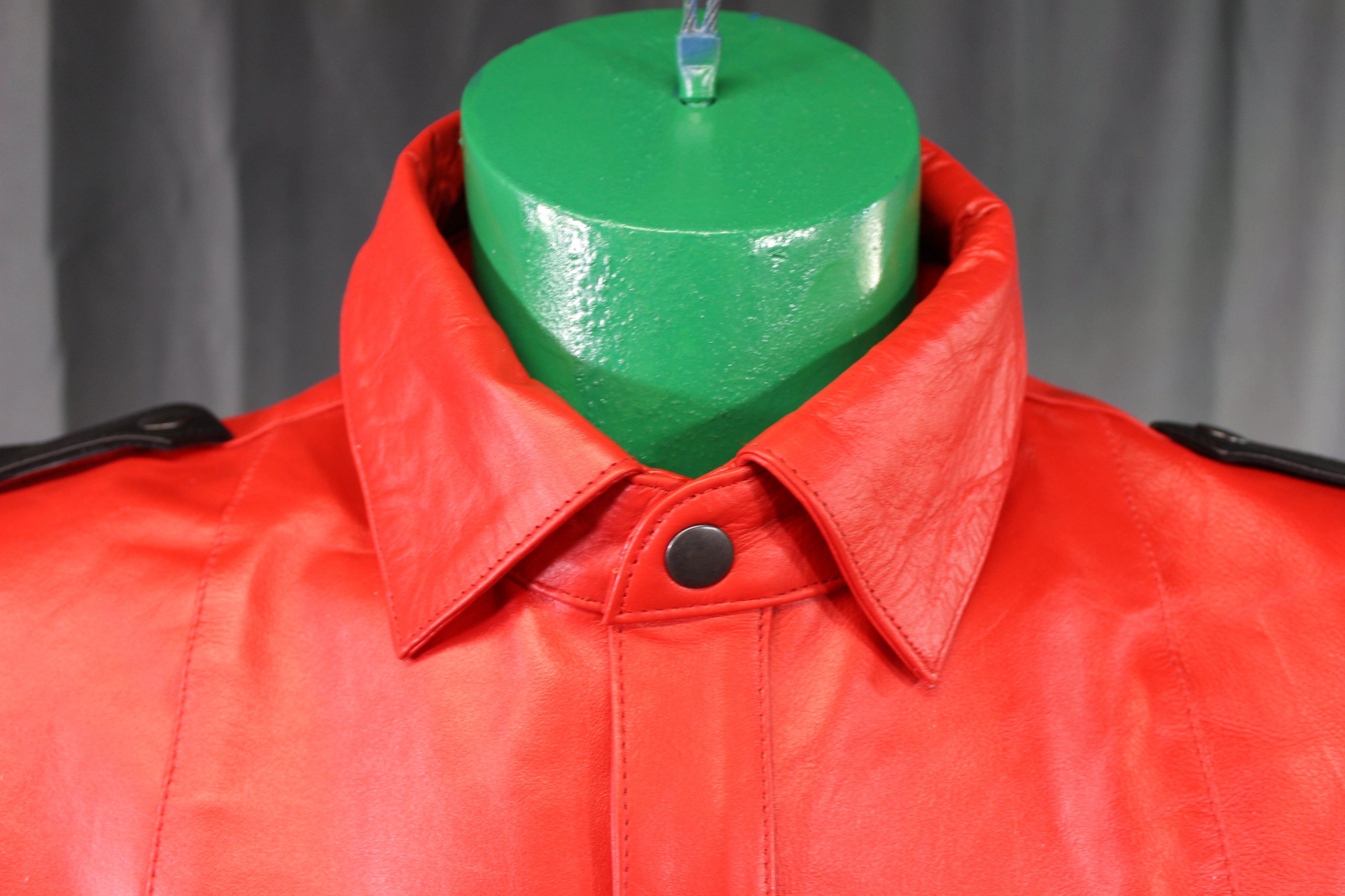 OnF Leather Shirts in Red with Black Piping