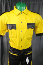 OnF Leather Shirts in Yellow with Black Highlights