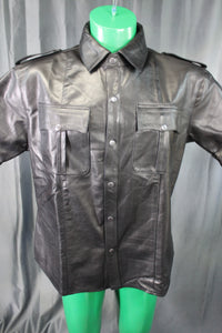 OnF Leather Formal Shirts in Black