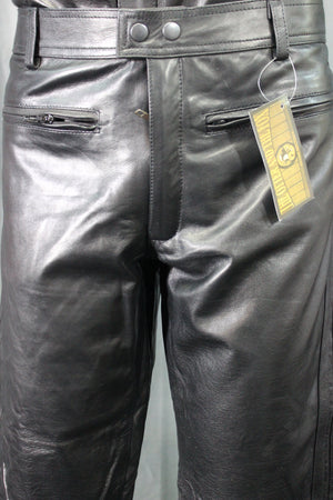 Pantalon habillé en cuir OnF en noir