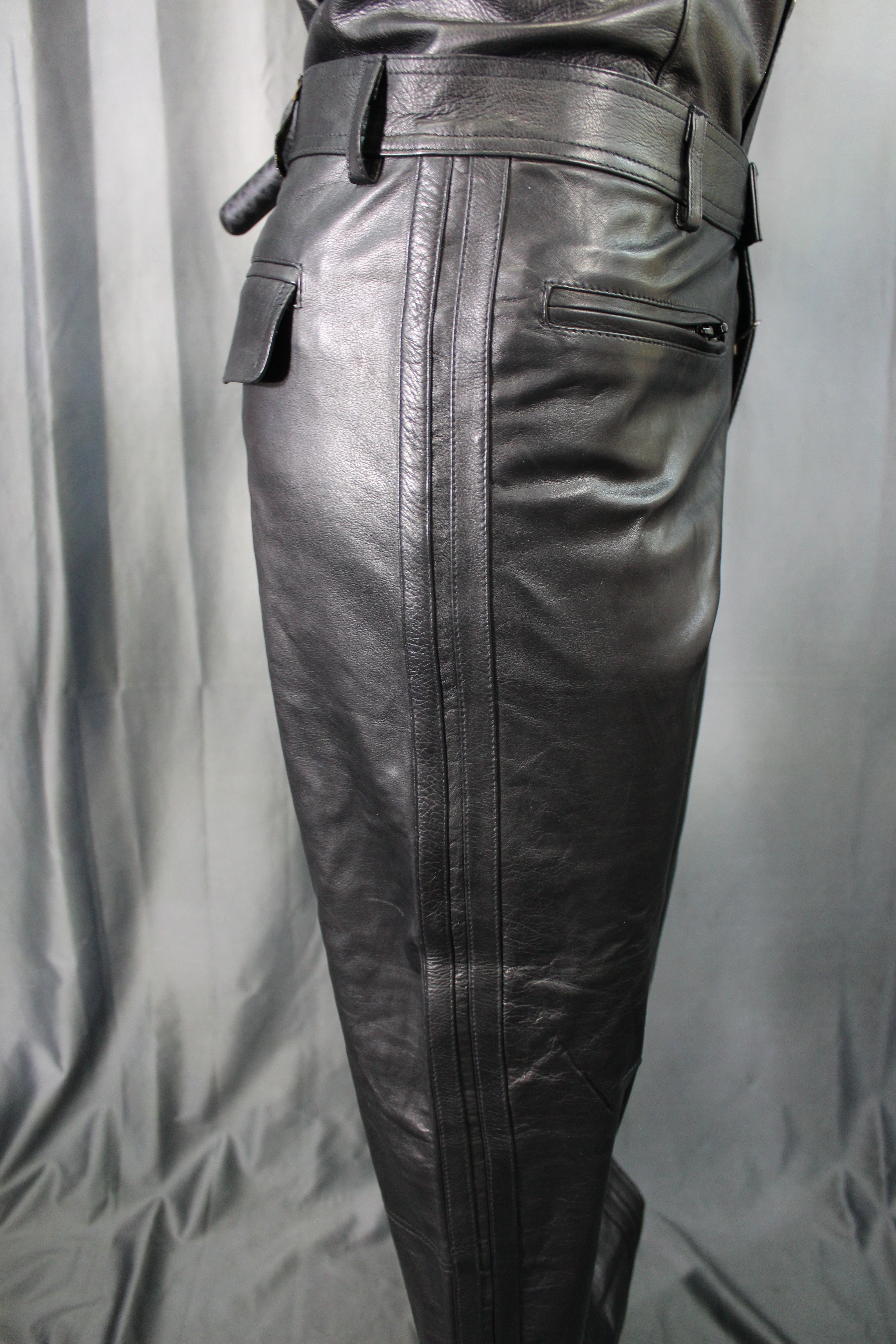 OnF Leather Formal Pants in Black