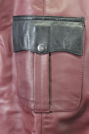 OnF Leather Shirts in Burgundy with Black Highlights