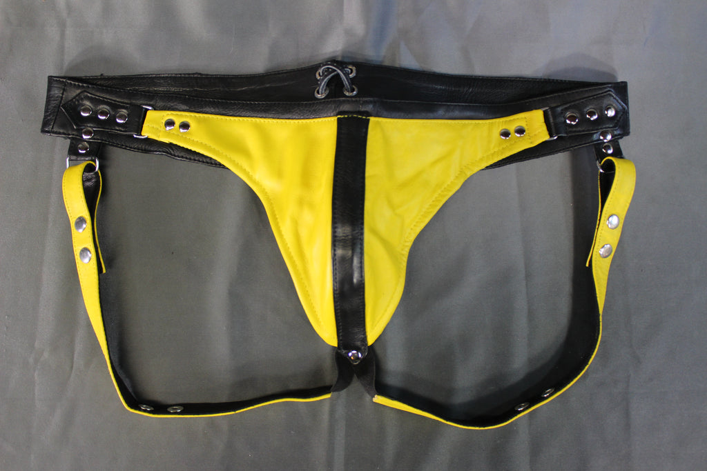 The Otter and The Fox Leather Jock - Yellow with Black Accents