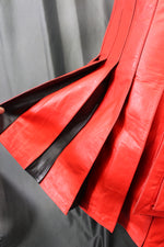 OnF Leather Kilt in Red with Black Pleats