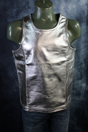 OnF Leather Tank Tops in Silver