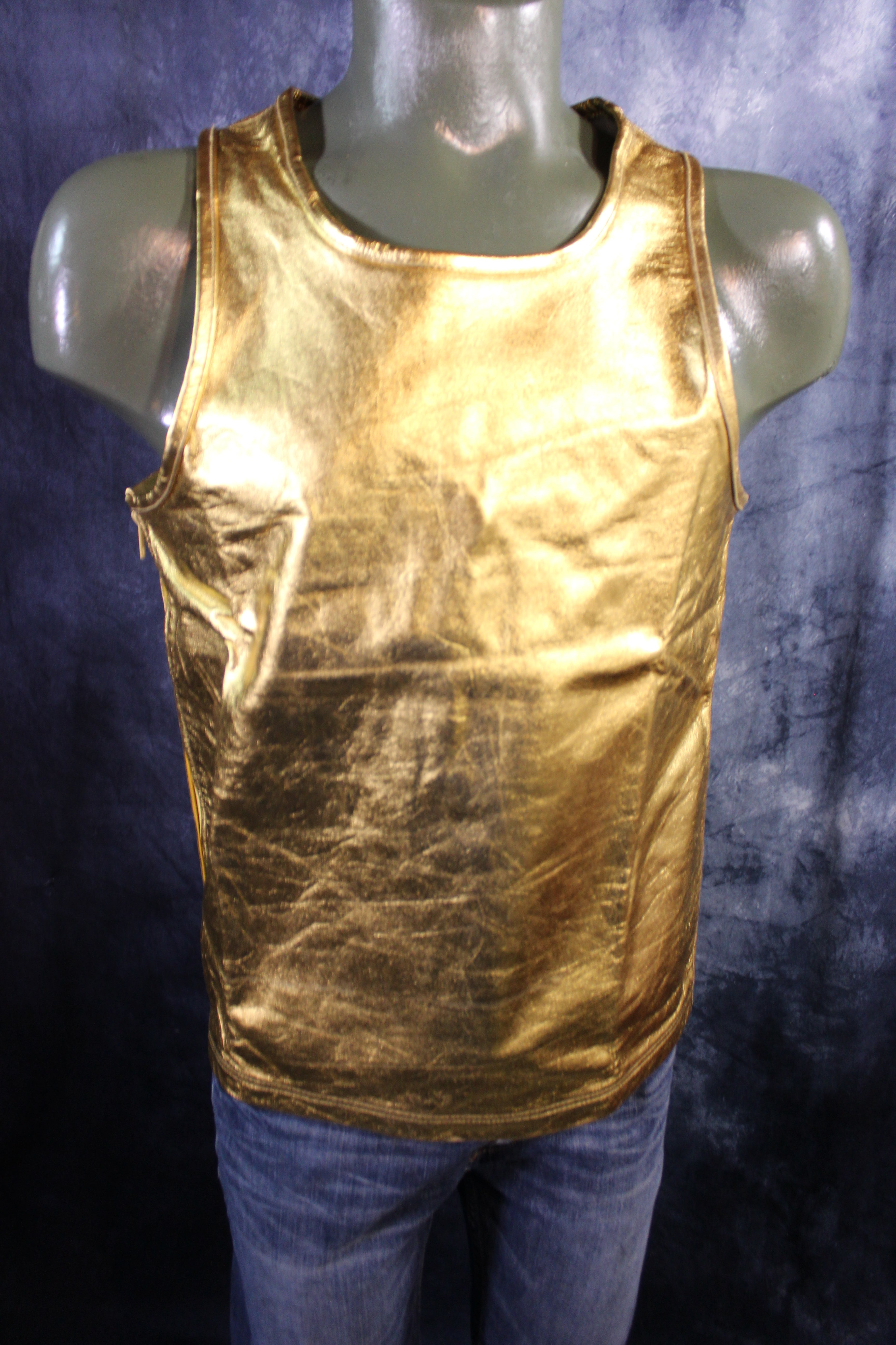 OnF Leather Tank Tops in Gold