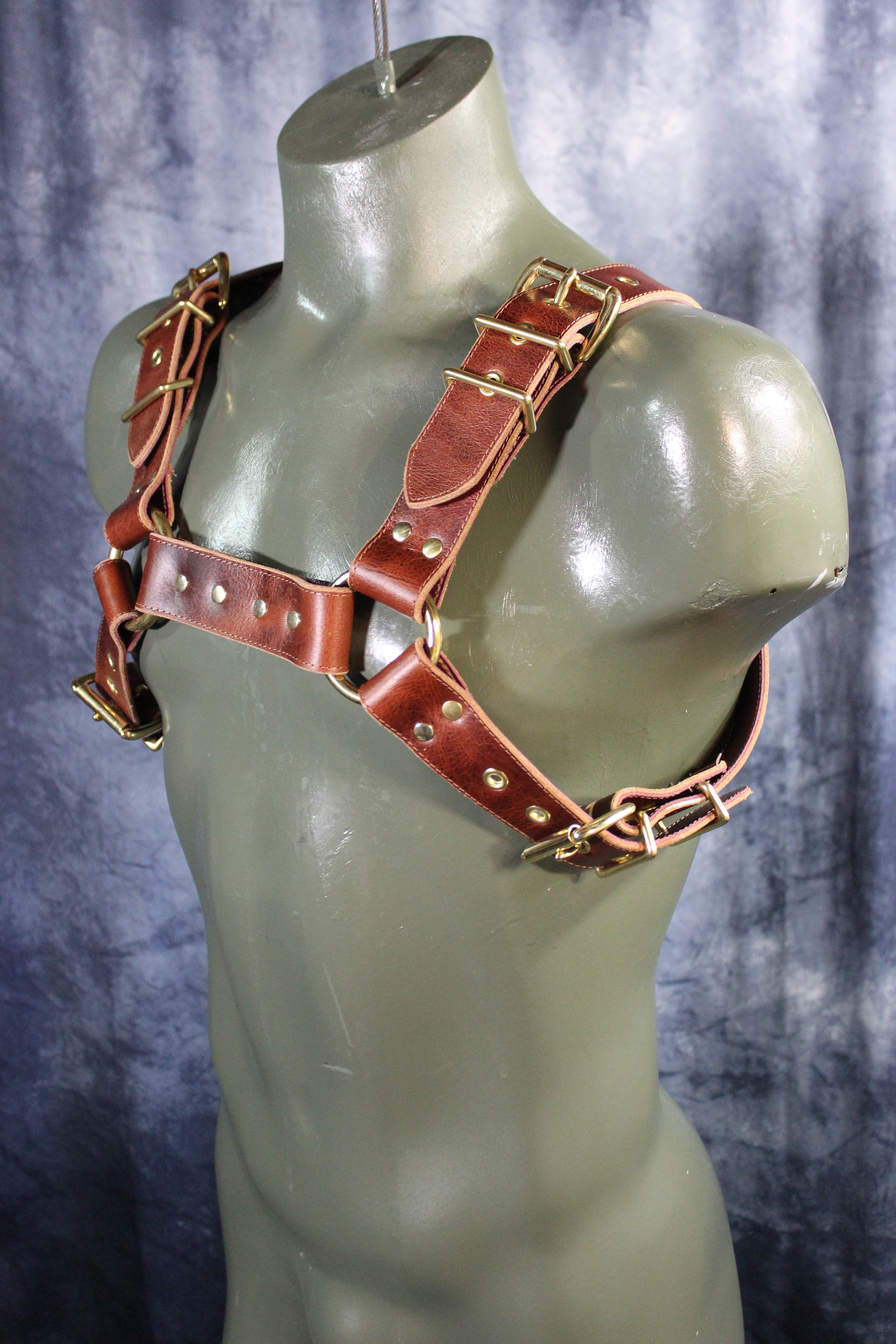 Mottled Latigo Bulldog Harness with Buckles