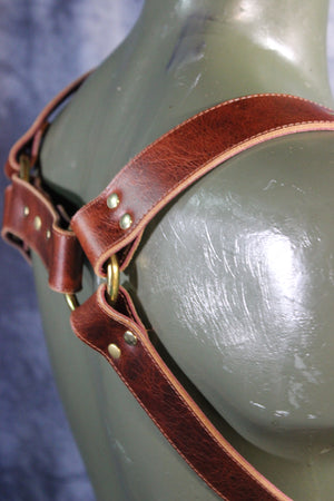 Mottled Latigo Bulldog Harness with Buckles