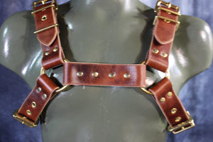 Mottled Latigo Bulldog Harness with Buckles