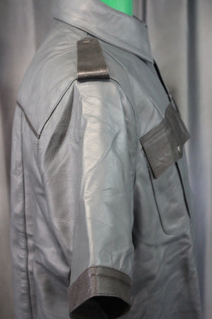 OnF Leather Shirts in Grey with Black Highlights